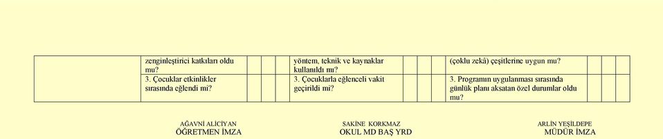 (çoklu zekâ) çeģitlerine uygun mu? 3.