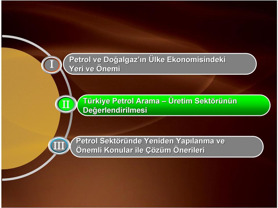 Sektörünün Değerlendirilmesi erlendirilmesi III