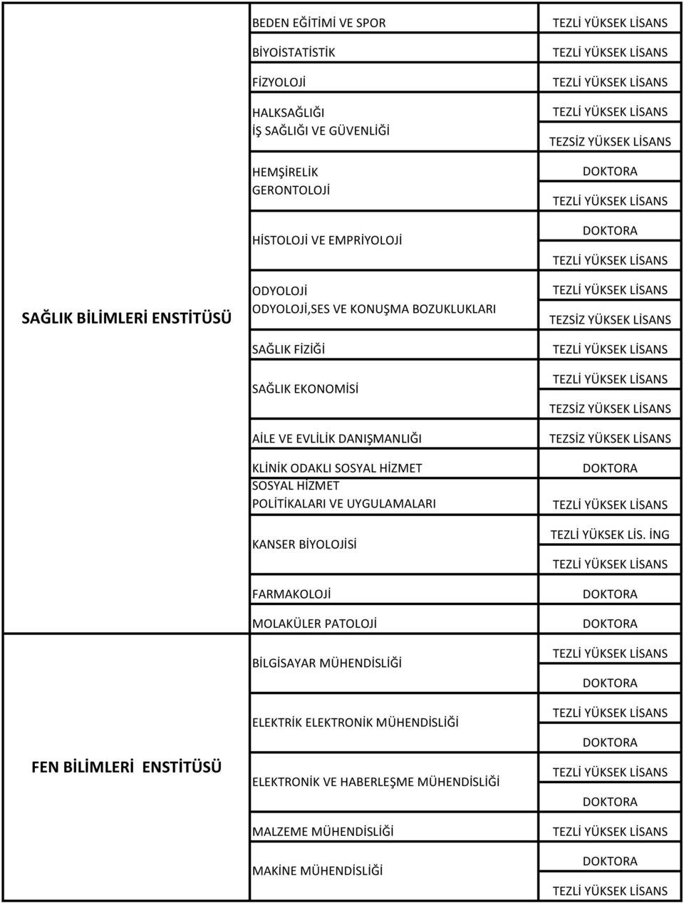 DANIŞMANLIĞI KLİNİK ODAKLI SOSYAL HİZMET SOSYAL HİZMET POLİTİKALARI VE UYGULAMALARI KANSER BİYOLOJİSİ FARMAKOLOJİ MOLAKÜLER PATOLOJİ