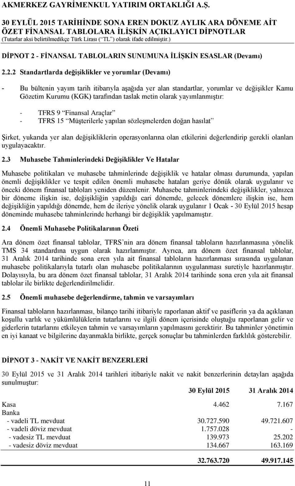 2.2 Standartlarda değişiklikler ve yorumlar (Devamı) - Bu bültenin yayım tarih itibarıyla aşağıda yer alan standartlar, yorumlar ve değişikler Kamu Gözetim Kurumu (KGK) tarafından taslak metin olarak