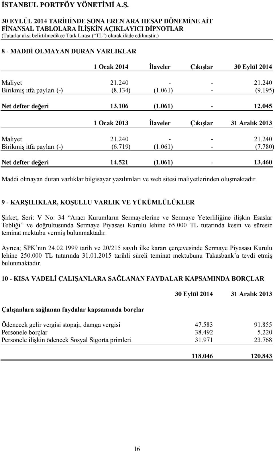 460 Maddi olmayan duran varlıklar bilgisayar yazılımları ve web sitesi maliyetlerinden oluşmaktadır.