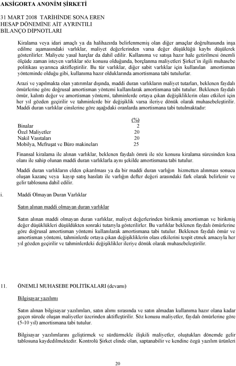 Kullanıma ve satışa hazır hale getirilmesi önemli ölçüde zaman isteyen varlıklar söz konusu olduğunda, borçlanma maliyetleri Şirket in ilgili muhasebe politikası uyarınca aktifleştirilir.