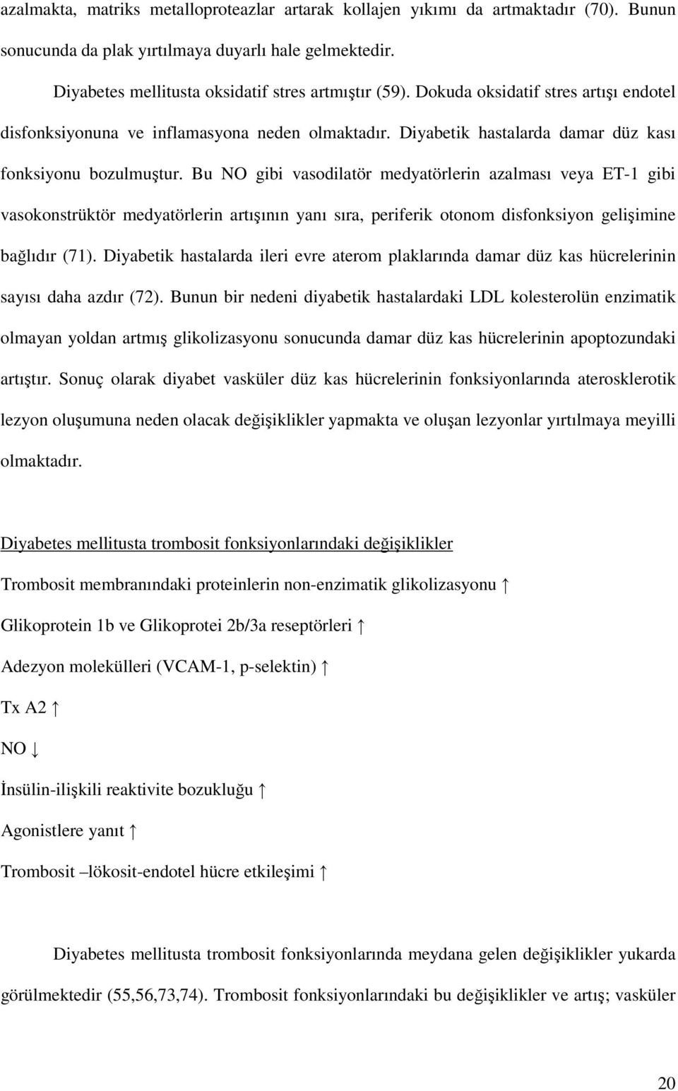 Bu NO gibi vasodilatör medyatörlerin azalması veya ET-1 gibi vasokonstrüktör medyatörlerin artışının yanı sıra, periferik otonom disfonksiyon gelişimine bağlıdır (71).