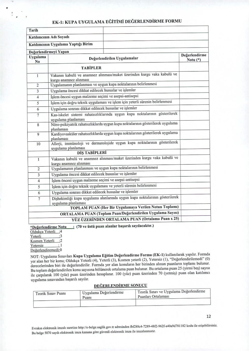 noktalarının belrlenmes 3 Uygulama önces dkkat edlecek hususlar ve şlemler 4 İşlem önces uygun malzeme seçm ve aseps-antseps 5 İşlem çn doğru teknk ve şlem çn yeterl sürenn belrlenmes 6 U)'gulama