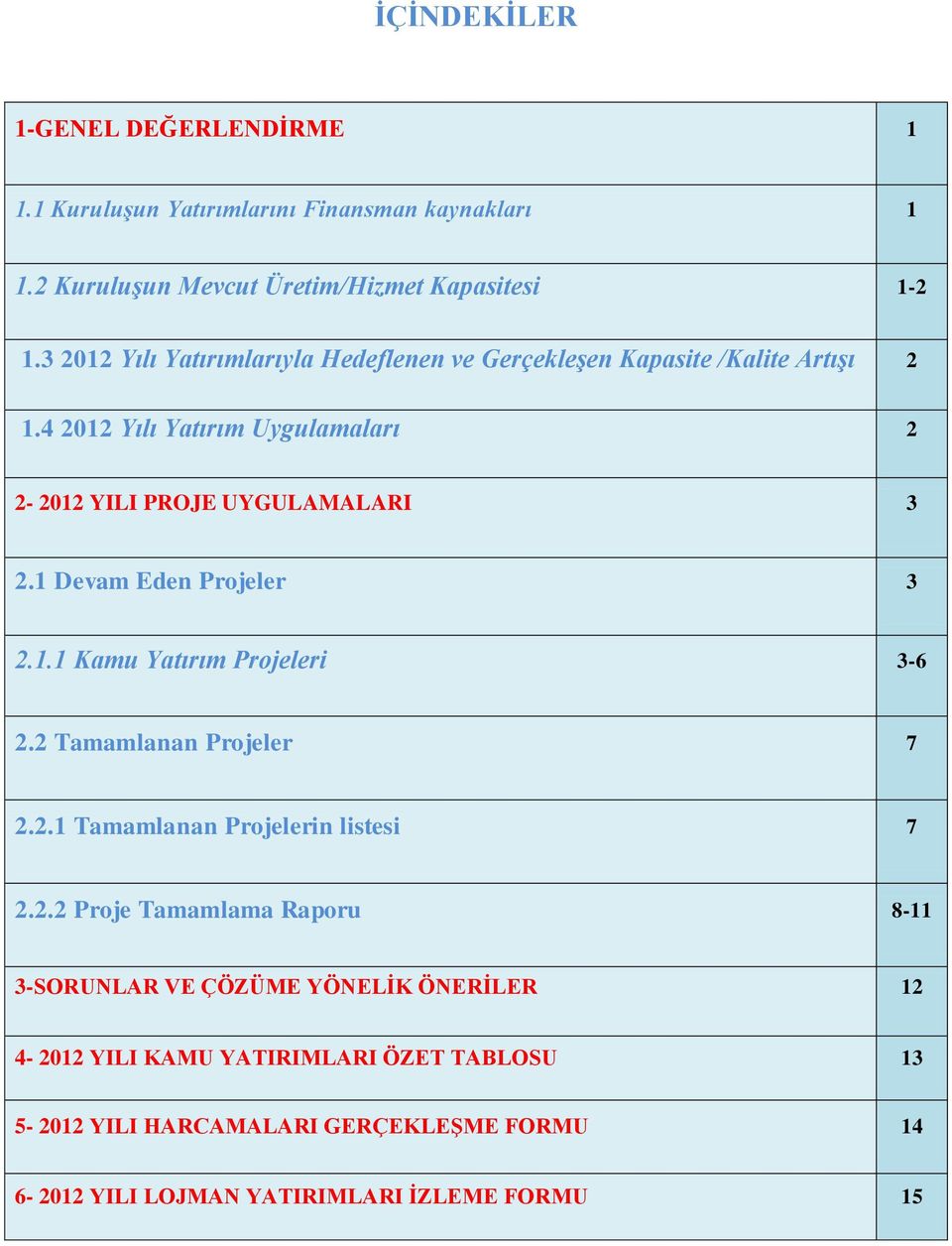 1 Devam Eden Projeler 3 2.