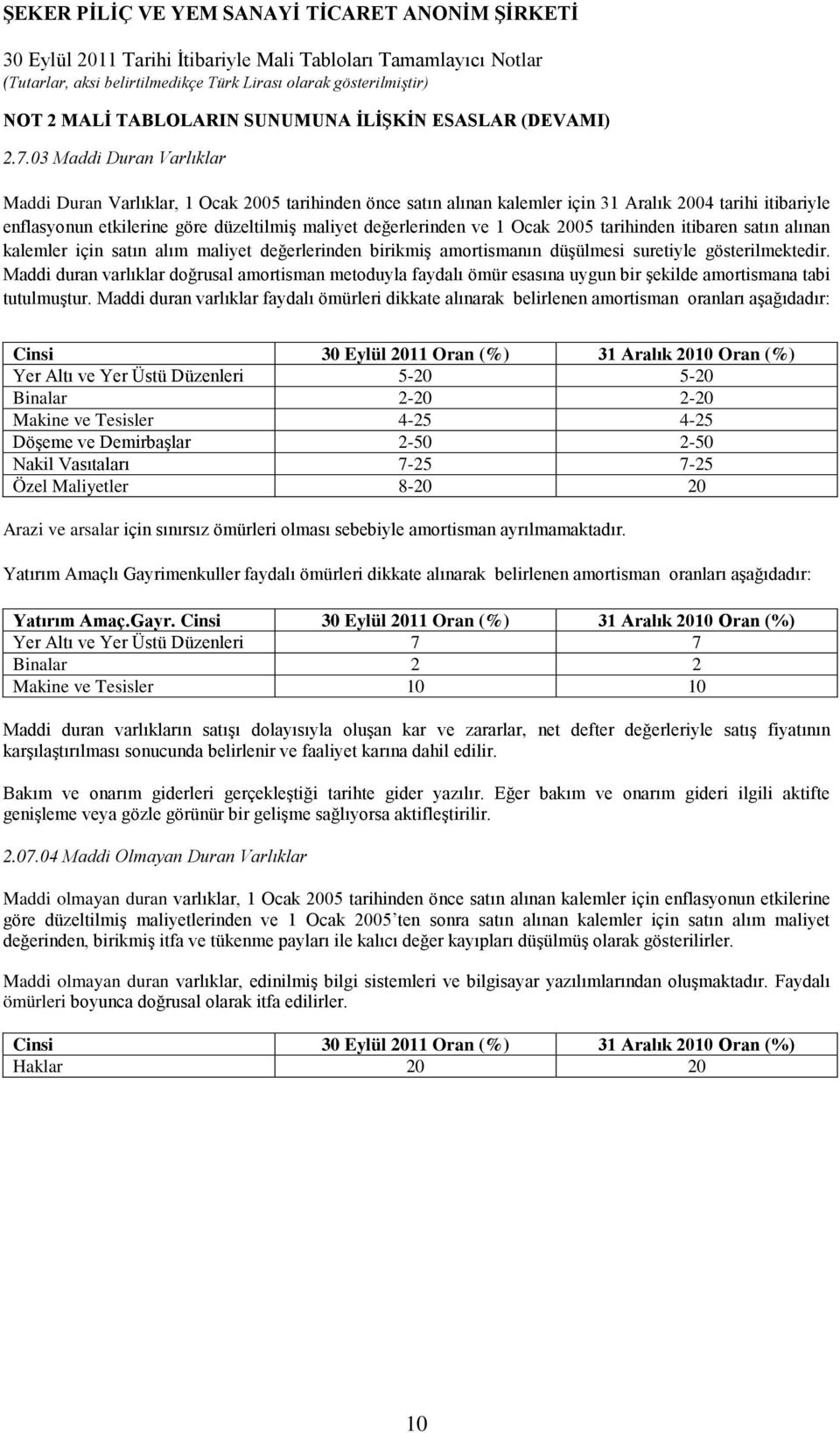 ve 1 Ocak 2005 tarihinden itibaren satın alınan kalemler için satın alım maliyet değerlerinden birikmiş amortismanın düşülmesi suretiyle gösterilmektedir.