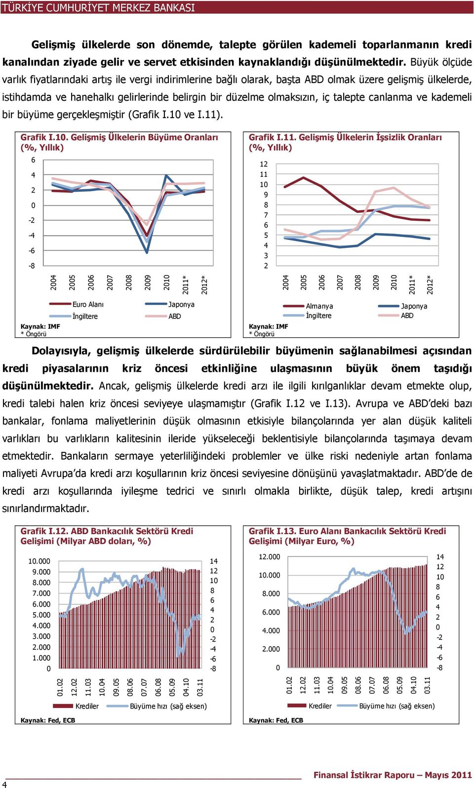 talepte canlanma ve kademeli bir büyüme gerçekleşmiştir (Grafik I.1 ve I.11)