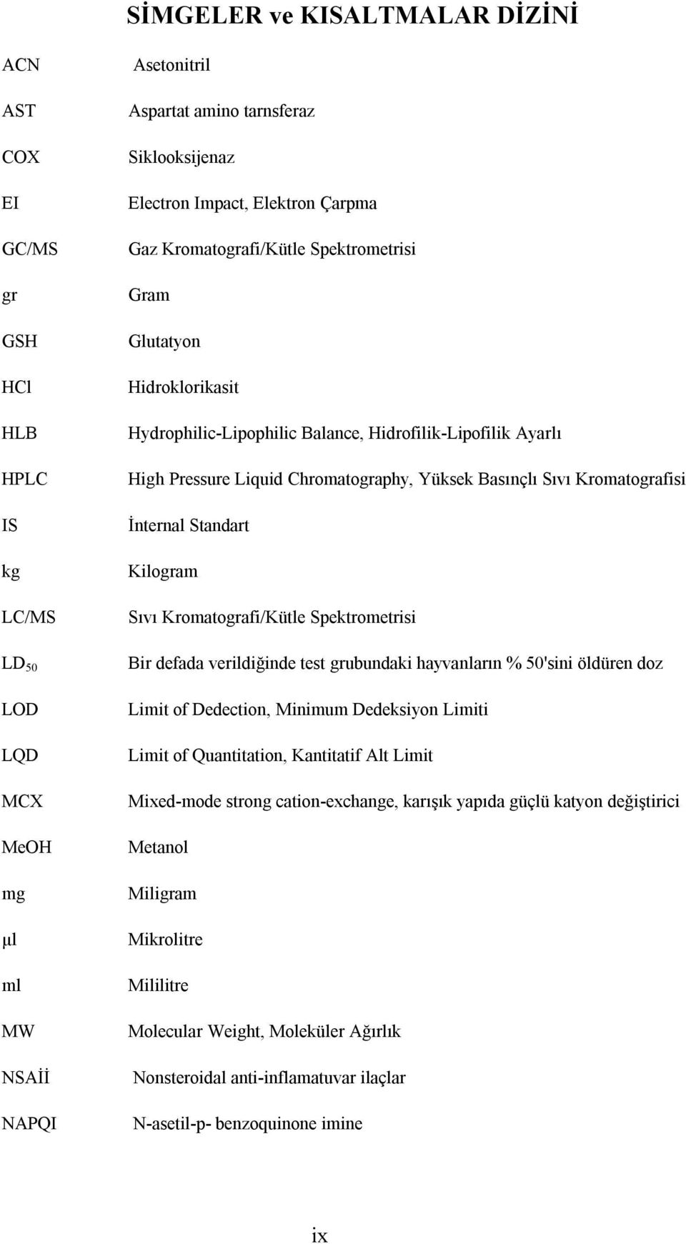 İnternal Standart Kilogram Sıvı Kromatografi/Kütle Spektrometrisi Bir defada verildiğinde test grubundaki hayvanların % 50'sini öldüren doz Limit of Dedection, Minimum Dedeksiyon Limiti Limit of