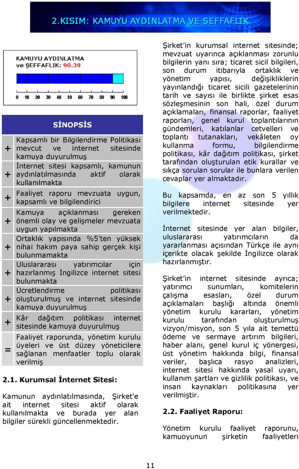 Uluslararası yatırımcılar için hazırlanmış Đngilizce internet sitesi bulunmakta Ücretlendirme politikası oluşturulmuş ve internet sitesinde kamuya duyurulmuş = Kâr dağıtım politikası internet