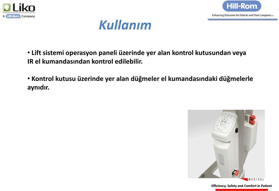 kumandasından kontrol edilebilir.