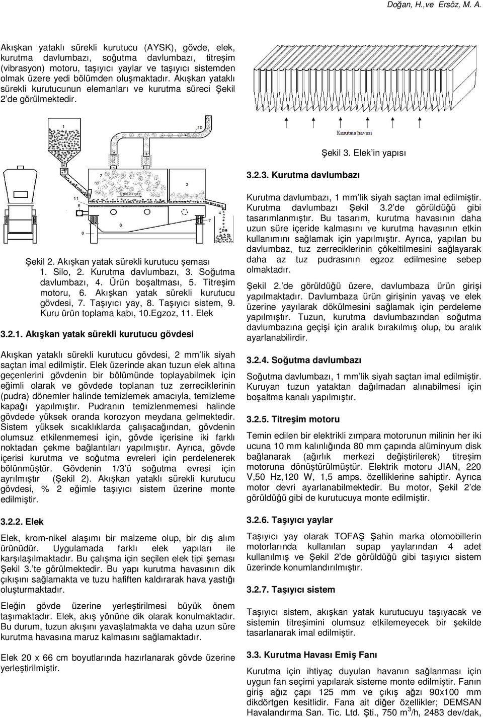 Kurutma davlumbazı, 3. Soğutma davlumbazı, 4. Ürün boşaltması, 5. Titreşim motoru, 6. Akışkan yatak sürekli kurutucu gövdesi, 7. Taşıyıcı yay, 8. Taşıyıcı sistem, 9. Kuru ürün toplama kabı, 0.Egzoz,.