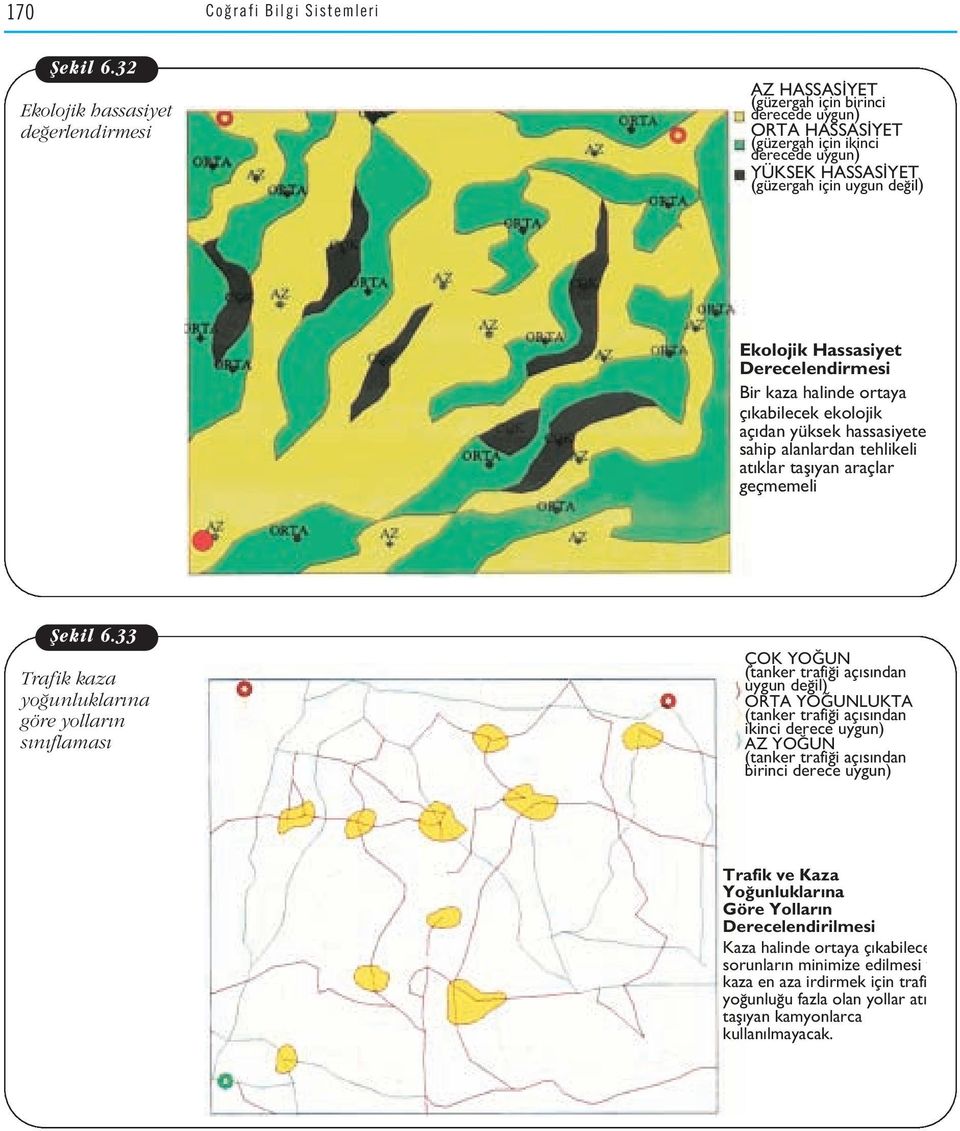 Ekolojik Hassasiyet Derecelendirmesi Bir kaza halinde ortaya ç kabilecek ekolojik aç dan yüksek hassasiyete sahip alanlardan tehlikeli at klar tafl yan araçlar geçmemeli fiekil 6.