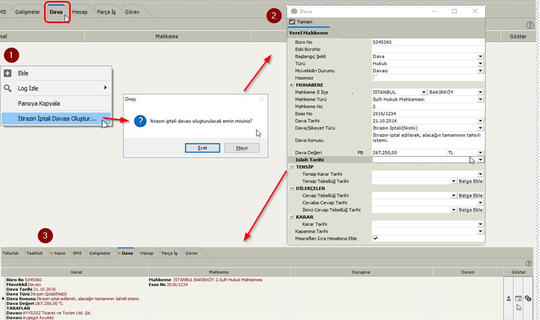 (Büronuzda kullandığınız Uyap programınızın bu bilgileri XML dosyasına aktarıp aktarmadığını sorunuz.