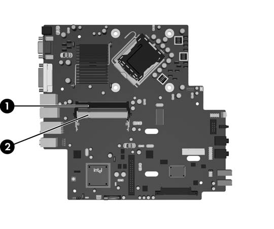 SODIMM Yuvalarını Doldurma Sistem kartında, her kanalda tek yuva olmak üzere iki adet SODIMM yuvası vardır. Yuvalar DIMM1 ve DIMM3 olarak etiketlenmiştir. DIMM1 yuvası bellek kanalı A'da çalışır.