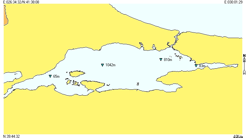 İstasyon Dağılım ve konumları: Marmara Denizi geneli MAREM-2008 sediman örnekleme istasyonları dağılımı Sedimantolojik İstasyonların konumları: Aşağıda tabloda örneklemelerin yapıldığı sedimantolojik