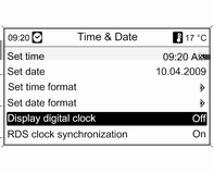 124 Məlumat-əyləncə sistemi Parametrin aktivləşdirilməsi Qiymətin təyin edilməsi Funksiyanın yandırılması yaxud söndürülməsi İstədiyiniz parametri işarələmək üçün MENU düyməsini fırladın.