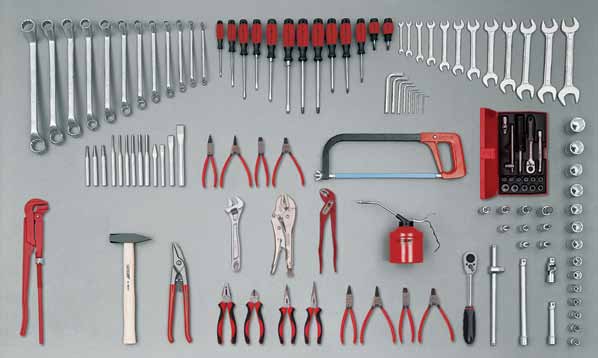 S 1007 PROFESYONELLER İÇİN MEKANİK TAMİR SETİ MECHANICS LARGE TOOL KIT 010901T1485 S 1007 M 127 parça metrik muhteviyat 19.70 2.179,44 127 pieces in metric sizes No.