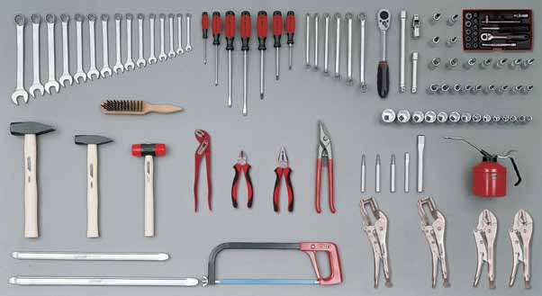 S 1011 ATÖLYE TAMİR SETİ Servisler için özel tamir seti. EMERGENCY and WORKSHOP REPAIR KIT A special set for modern Repair and Service Work. 010901T1488 S 1011 M 96 parça metrik muhteviyat 16.00 1.