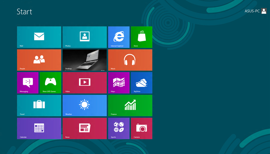 Windows Arayüz Windows uygulamalarını Başlangıç Ekranı ndan düzenlemenize ve onlara kolayca erişmenize izin veren kutulardan oluşan bir kullanıcı arayüzü (UI) ile birlikte gönderilir.