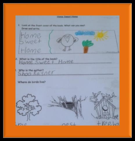 We read our book Home Sweet Home and discussed all the