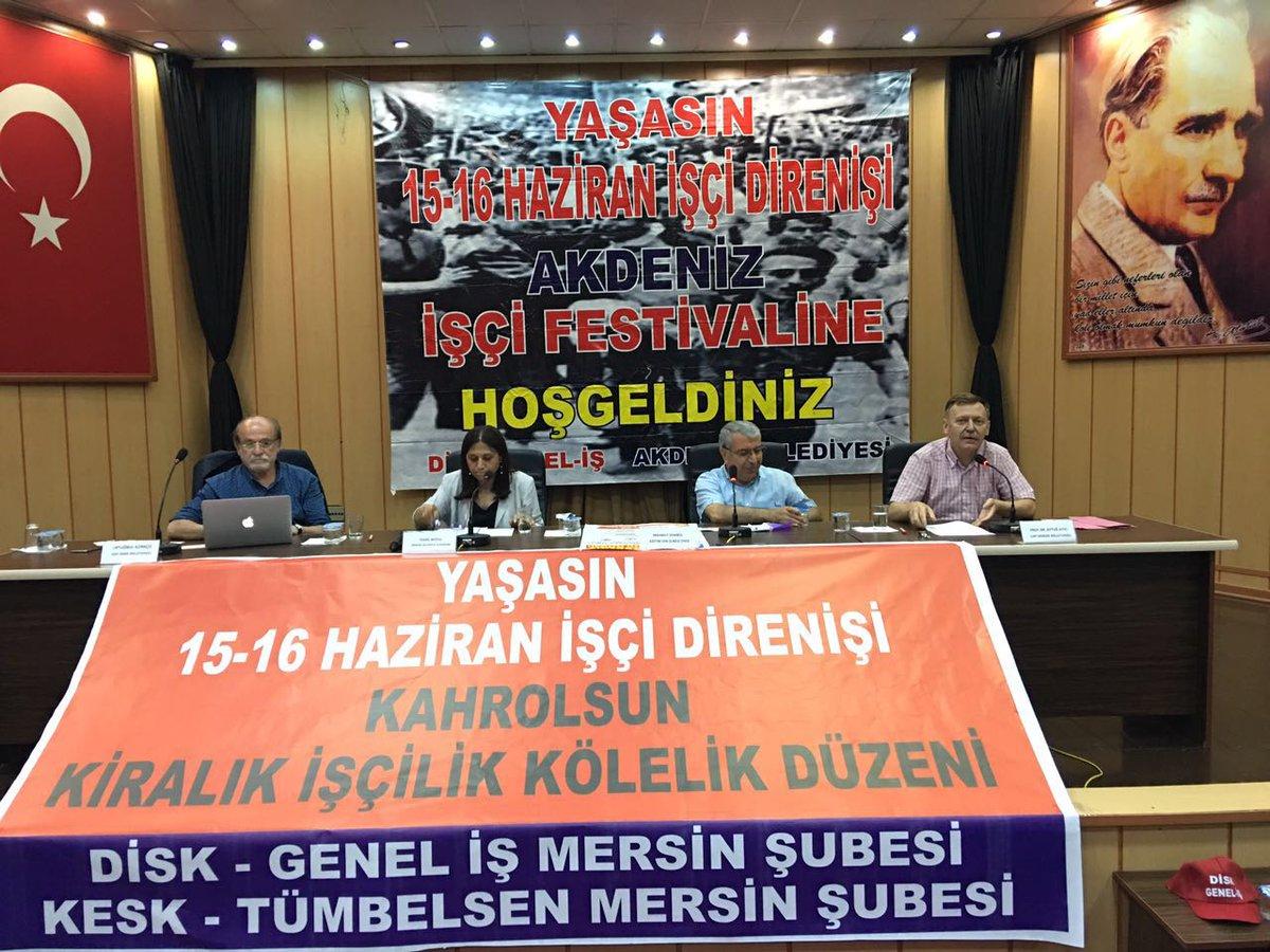 5. 15-16 Haziran İşçi Direnişinin yıldönümünde DİSK Genel-İş Sendikası Mersin Şubesinin düzenlemiş olduğu yürüyüşe ve basın açıklamasına katıldı. (15.06.