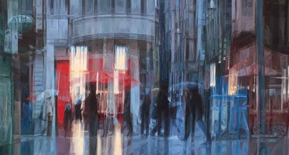 mustafa albayrak mis sokaktan istiklal / istiklal avenue from mis street 2012 tuval üzeri yağlıboya, oil on canvas, 100