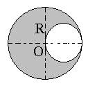 27. Yarıçapı R olan düzgün bir diskten, çapı R olan daire Şekil 21 deki gibi