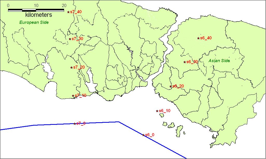 İstanbul için deprem tehlikesi ayrıştırımı (zaman bağımlı olasılıksal model) Bu ayırım için kullanılan olasılıksal deprem tehlikesi zaman bağımlı bir modele dayalı olduğu için, epsilon değerleri