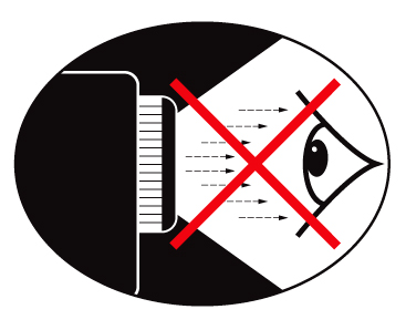 Kullanım Uyarısı Göz Güvenliği Uyarıları Daima projektöre doğrudan bakmaktan/gözünüzü doğrultmaktan kaçının. Işına mümkün olduğunca arkanızı verin.