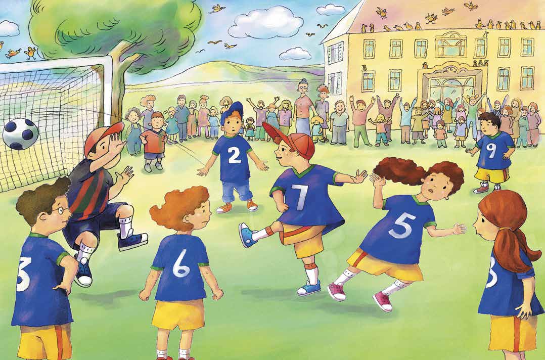 rhan okula geldiği zaman, arkadaşları futbol oynuyordu.