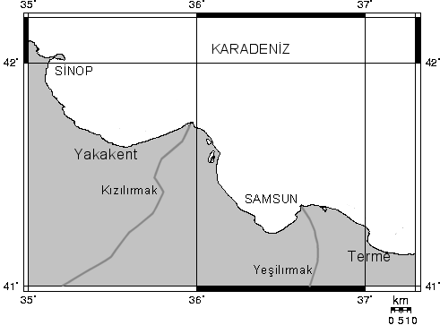 N Şekil 1. Araştırma Sahası Ağ çekimleri 10-50 kulaç arasında değişen derinliklerde yapılmıştır.