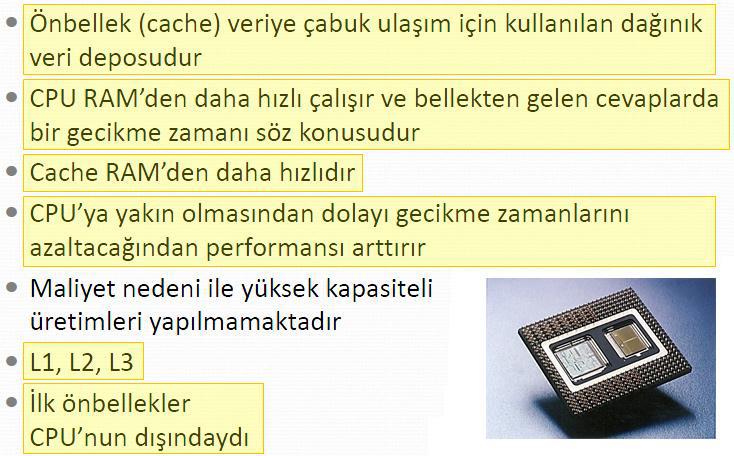 İşlemcinin Yapısı CACHE Ön