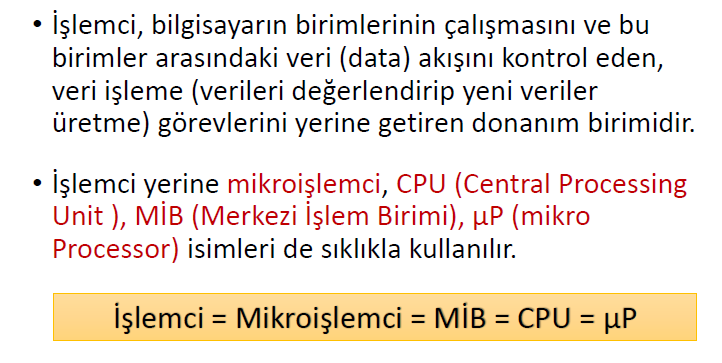 1. İŞLEMCİLER 20.10.