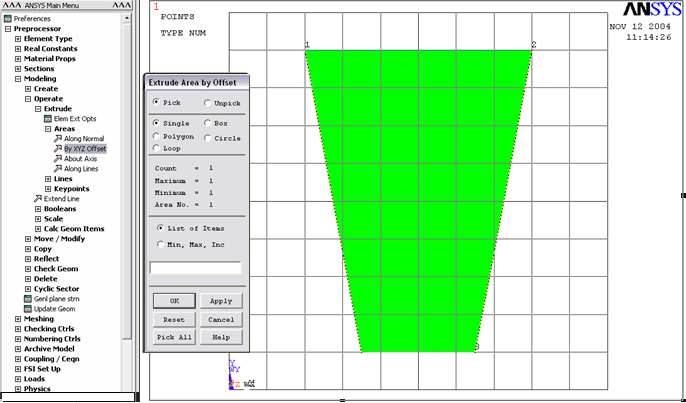 SONLU ELEMANLAR VE ANSYS UYGULAMALARI M. OKUR 23 Oluşturulan alandan hacim türetilmesi için yüzeyimize yükseklik vermemiz gerekmektedir.