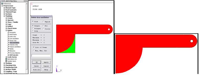 SONLU ELEMANLAR VE ANSYS UYGULAMALARI M. OKUR 39 Şekil 2.40. R 100 lük radüs Daha sonra elde edilen bu kavis kullanılarak destek parçasını ikiye ayırma işlemi gerçekleştirilir.