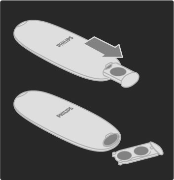 Piller Uzaktan kumandanın pillerini de!i"tirmek için uzaktan kumandanın alt kısmındaki küçük tablayı kaydırarak açın. 2 adet pul "eklinde pil kullanın (CR2032 tipi 3V).