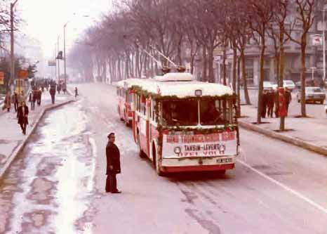Tercihli yola özgü ring Troleybüsleri Hem araç kapı numarası hem de çalıştığı hat numarası olarak 50 sayısını taşıyan 34 AD 429 plakalı troleybüs, içinde ilk gün misafirleri ile Taksim den hareket