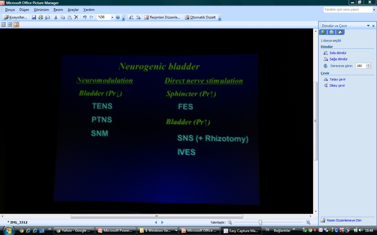 5. Alt Üriner Sistem Rehabilitasyonu Perkutanöz Posterior Tibial Sinir Sitümülasyonu- PTNS (Urgent PC) Sacral Nöromodülasyon (S3)- SNM Pudental Nöromodülasyon Intravesikal Elektiriksel Sinir