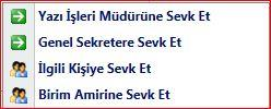 9 10 Kaydet: Evrak üzerinde yapılan değişikleri kayıt eder. Not: Herhangi bir sevk ve dağıtım işlemini başlatmaz.