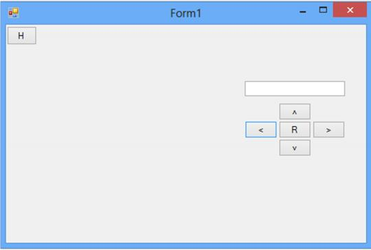 Soru 5: Yandaki programda üstünde H yazan buton koordinatları (0,0) ile (250,250) arasında hareket edebilmektedir.yan tarafta ise 1 textbox ve 5 adet buton vardır.