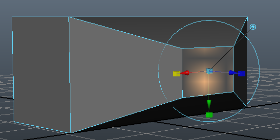 (Sol buton ile extrude edilecek face seçilir) (PolygonExtrude a tıklanır) (Oklardan biri çekilerek ilgili yönde yeni face üretilir) Extrude işleminde oklardan biri ile istenilen yönde