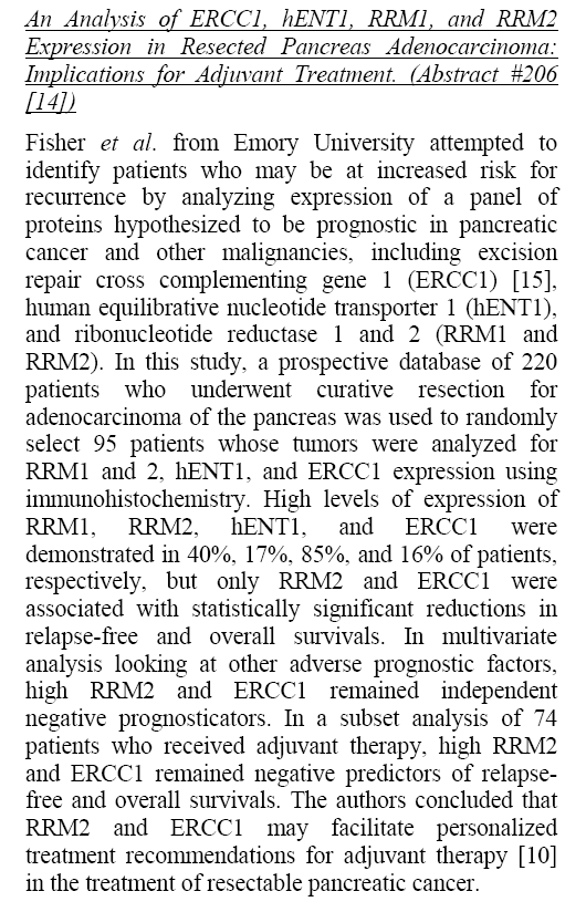YIL 2012 NEREDEYİZ Excision repair cross complementing gene 1 (ERCC1) ve ribonucleotide reductase 2 adjuvan tedavi uygulanan hastalarda relapsız sağ kalım ve tüm sağ