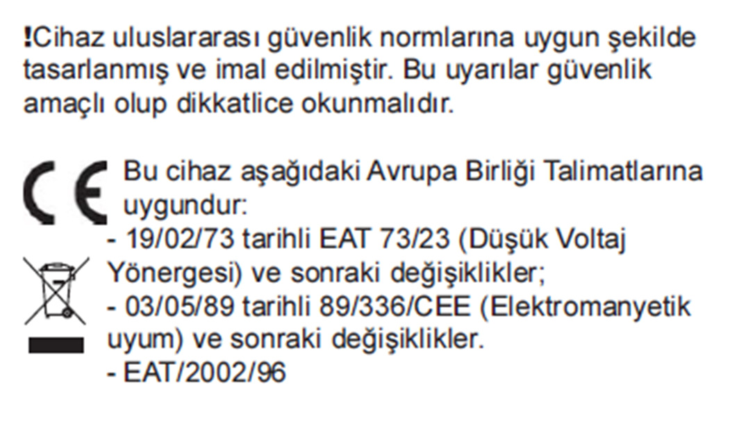 TS EN 14511 ve TS EN 14825 deki iklim şartları ile tarif edilen koşullar esas alınmıştır. Ürünlerimiz; Standards 9001-1400-18001, DoC, RoHS, Gas Letter, Risk Assessment sertifikalarına sahiptir.