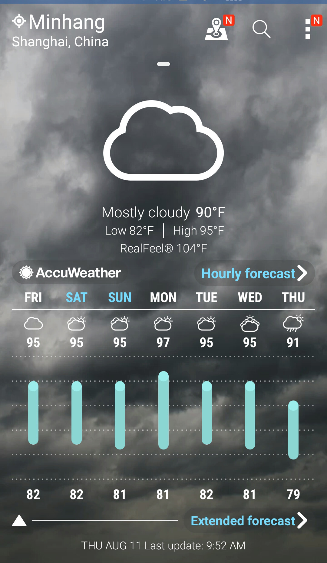 Weather (Hava Durumu) Ana Ekranı Ayarlayın ve geçerli konumunuzun yanı sıra dünyanın diğer bölgelerine yönelik hava durumu güncellemelerini alın.