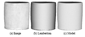8 Şekl 3. (a) Geçek slndk kl vazo, (b) Aynı mateyaln Lambetan BRDF model le sunumu, (c) Aynı mateyaln Oen-Naya BRDF model le sunumu.