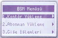 3. BSM VERIFONE POS MAKİNESİNDE GİŞE GÖREVLİSİNİN İŞLEMLERİ (ANA MENÜ) Gişe görevlisi ana menüye ulaşmak için MENÜ(Alpha) tuşuna basar. Resim de görüldüğü gibi ana menüde 5 başlık vardır.