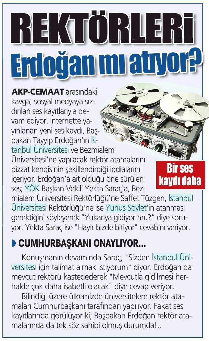 REKTÖRLERI ERDOGAN MI ATIYOR?