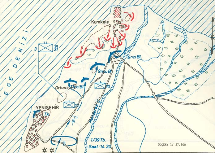 Kumkale ye Fransız Çıkarması 31 inci Alay 3 üncü Taburun 25 Nisan Saat 11.