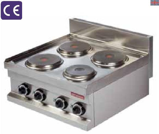 EC604 400x600x265 15 0,10 2x2000 380 V, 50 Hz 460 COOKER OCAK Electric Elektrikli Control with selector switch 0-7 position 7 pozisyonlu ısıtma Round plates are available.