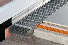 DRENAJ Schlüter -TROBA-LINE-TLR Schlüter -TROBA-LINE-TLR balkon ve teraslarda, kapı elemanları gibi düşük bitiş bağlantılarında, taşan suyun emniyetli tahliyesi için, üst drenaj ızgarası galveniz ve